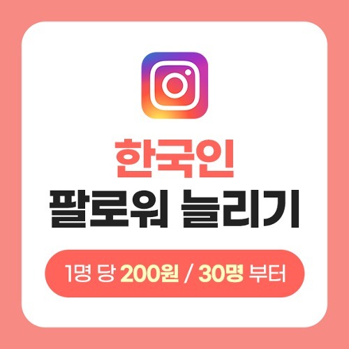 한국인 인스타그램 팔로워 늘리기