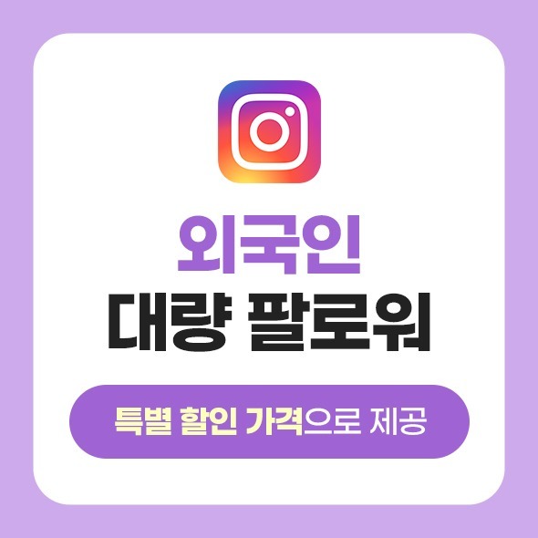 인스타 대량 팔로워 늘리기