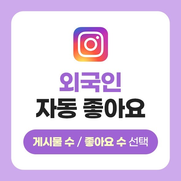 외국인 인스타그램 좋아요 늘리기 (자동)